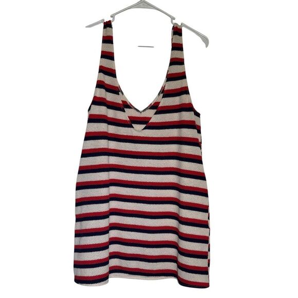 Show Me Your Mumu Patriot Red, White & Blue Striped Knit Teeny Dress Women's M - Picture 4 of 12